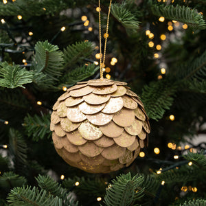 3" Gold Fleck Lamella Bauble