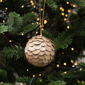 3" Silver Fleck Lamella Bauble