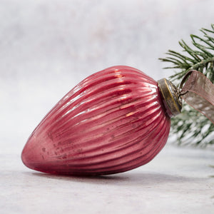 3" Mauve Glass Pinecone