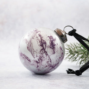 4" Mauve Marble Bauble