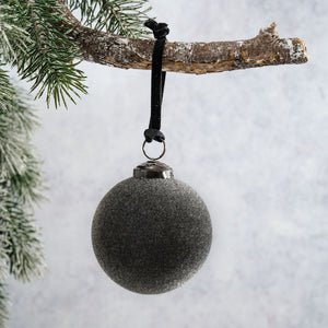 3" Slate Velvet Bauble