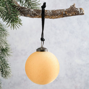 3" Champagne Velvet Bauble