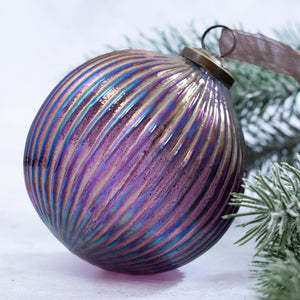 4" Mulberry Rainbow Ribbed Ball