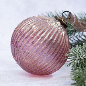 4" Mauve Rainbow Ribbed Ball