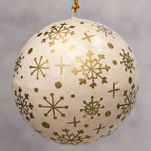 3" White Mini Snowflake Christmas Bauble