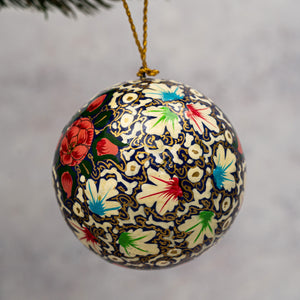 2" Turquoise & Pink Floral Christmas Bauble