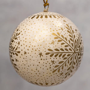 3" White Snowflake Christmas Bauble