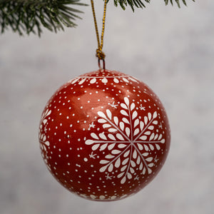 2" Rust Snowflake Christmas Bauble