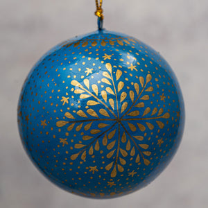 3" Azure Blue Snowflake Christmas Bauble