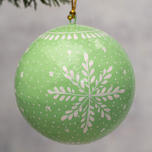 3" Mint Snowflake Christmas Bauble