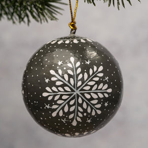 2" Slate Snowflake Christmas Bauble