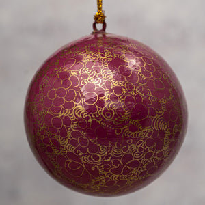 3" Mauve Pebble Design Christmas Bauble