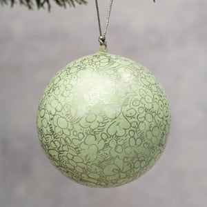 2" Mint Pebble Christmas Bauble