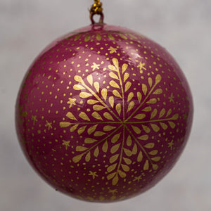 3" Mauve Snowflake Christmas Bauble