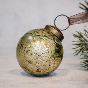 3" Large Gold Antique Foil Bauble