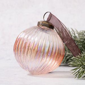 3" Large Rose Rainbow Ribbed Ball