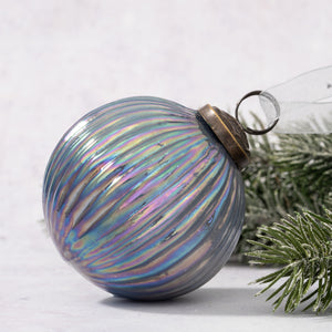 3" Large Slate Rainbow Ribbed Ball