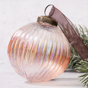 4" Extra Large Rose Rainbow Ribbed Ball