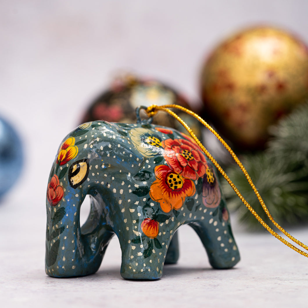 Indian Blue Floral Hanging Elephant