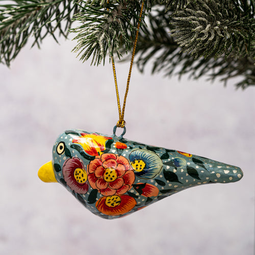 Blue Indian Floral Hanging Bird