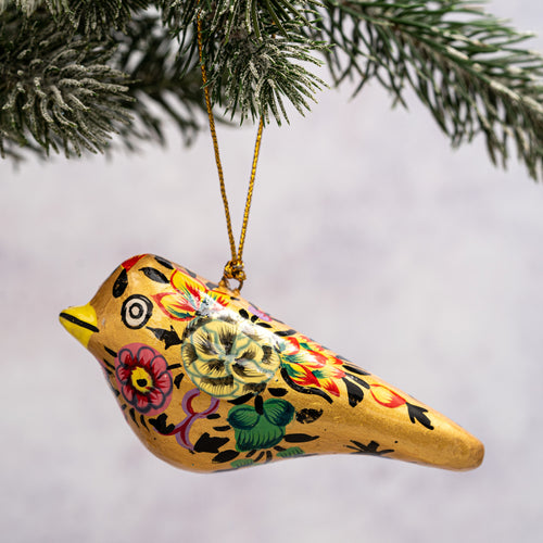 Gold Indian Floral Hanging Bird