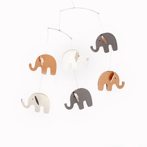 Multi-Coloured Paper Elephant Mobile