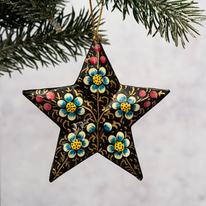 Black Indian Floral 3D Hanging Star