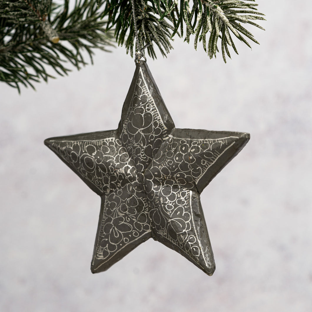 Slate Pebble 3D Hanging Star