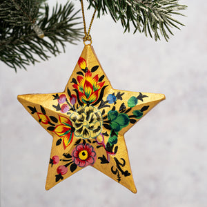 Gold Indian Floral 3D Hanging Star