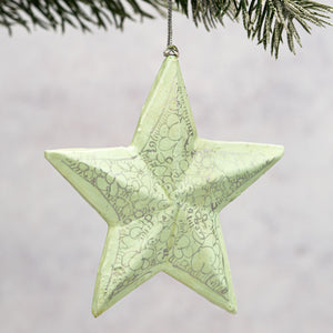 Mint Pebble 3D Hanging Star