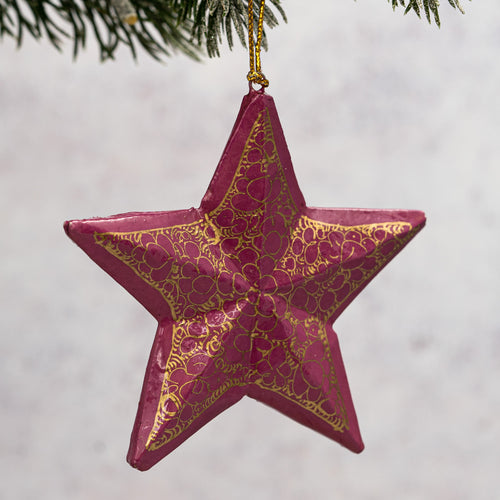 Mauve Pebble 3D Hanging Star