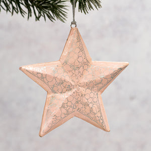 Rose Pebble 3D Hanging Star