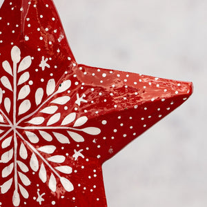 Red Snowflake 3D Hanging Star