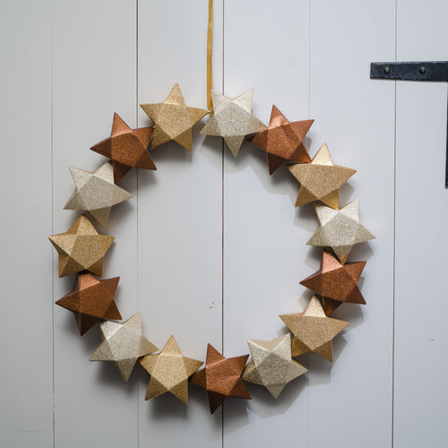 Autumnal Glitter Star Wreath