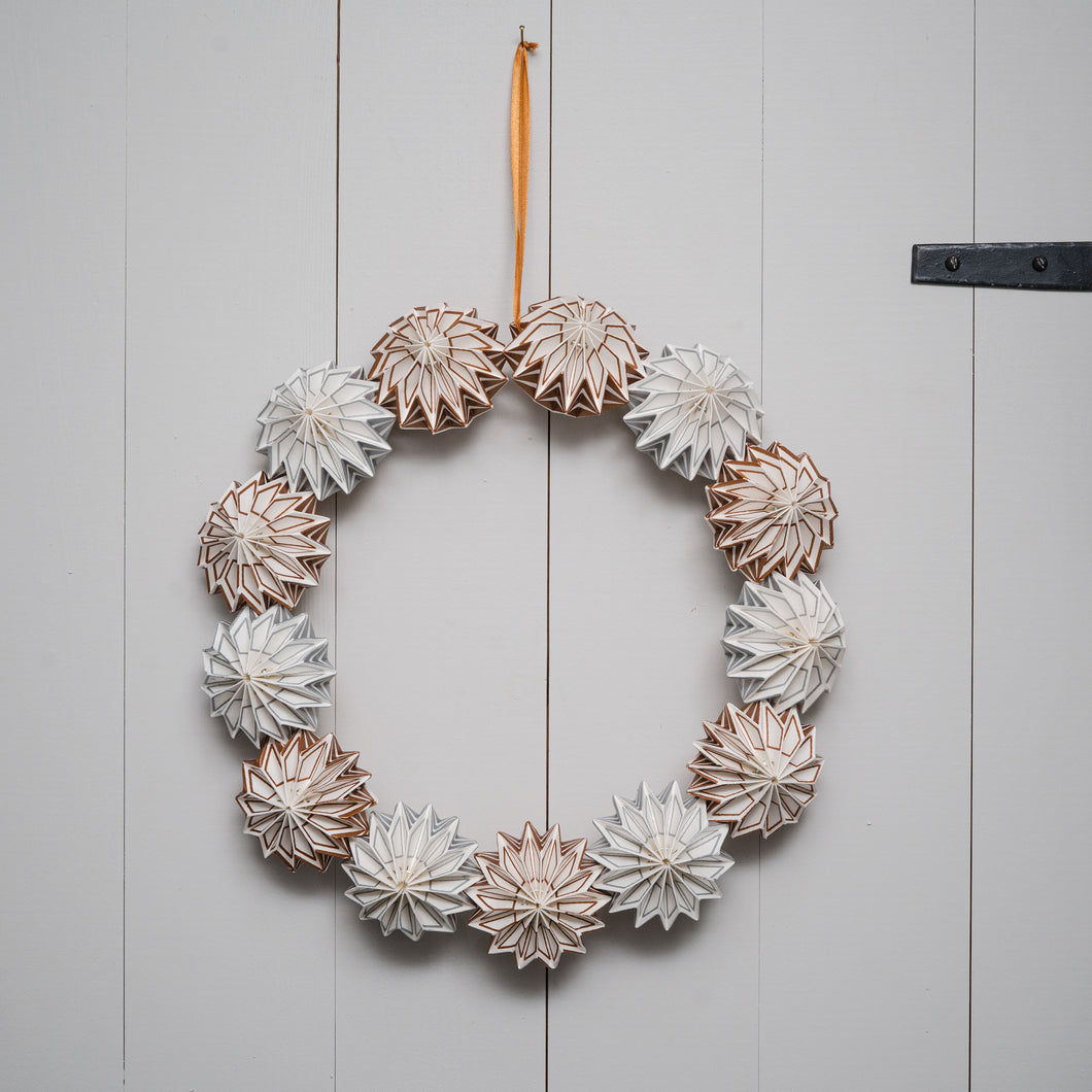 Silver and Copper Flower Wreath