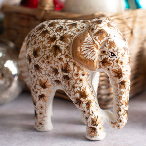 White & Gold Leaf Giant Elephant