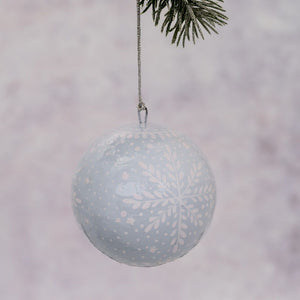 3" Sky Blue Snowflake Christmas Bauble