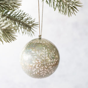 3" Silver Snowflake Christmas Bauble