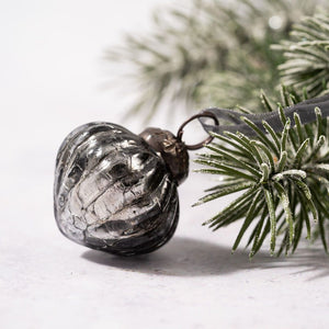 Set of 6 Small Slate 1" Crackle Glass Lanterns