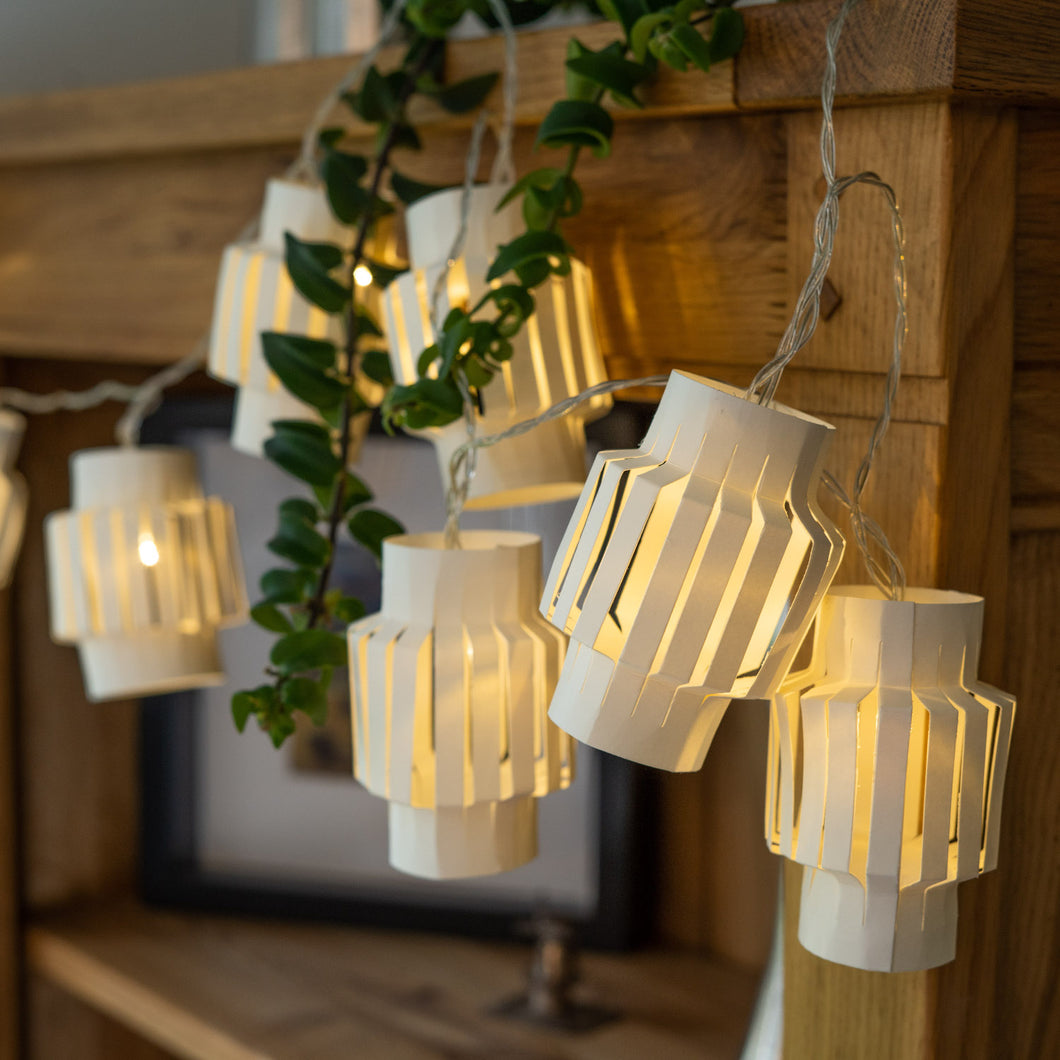 Cut Out Lantern Paper String Lights