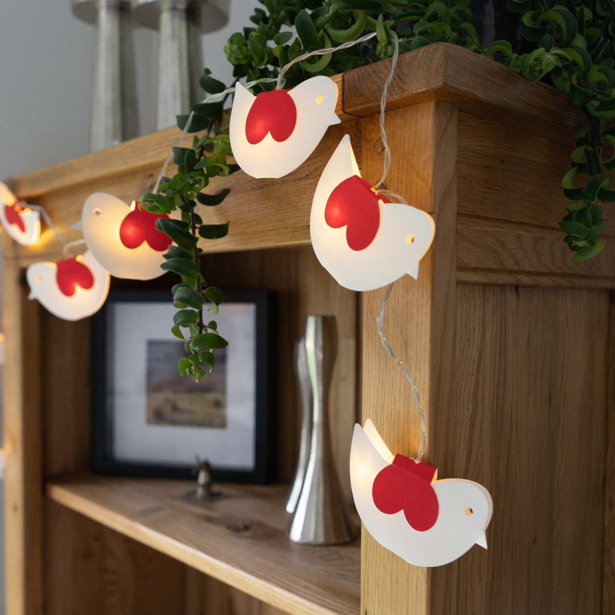 Red & White Bird LED Paper String Fairy Lights – Bollywood Christmas